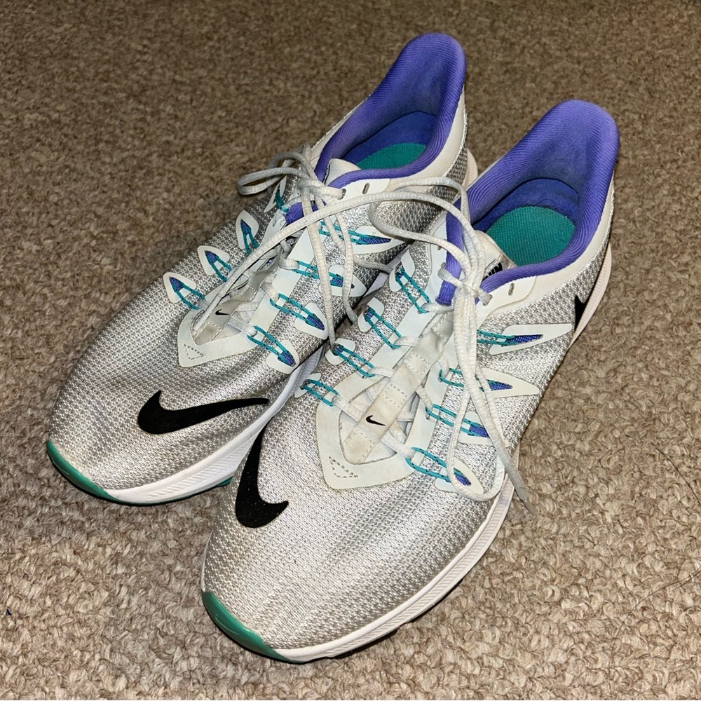Nike Women's Quest Running Shoes, White, Light Gray, Purple, Teal